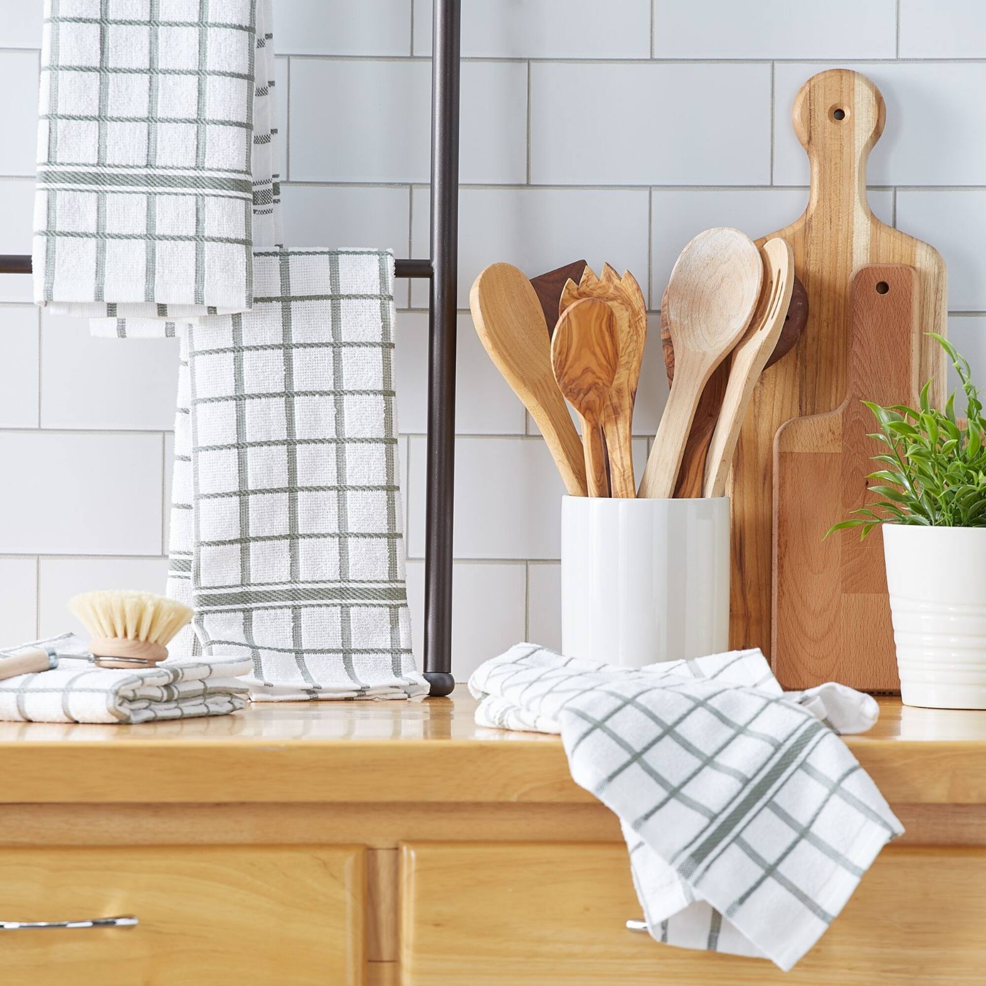 DII® Artichoke Windowpane Terry Dishtowels, 4ct.